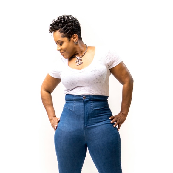 High Waist Crystal Jeans